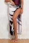 sexy orange 11 colors chiffon digital printing wrap skirt cover-up_Pink_Rose Red