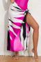 sexy orange 11 colors chiffon digital printing wrap skirt cover-up_Pink_Rose Red_Magenta