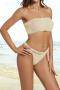 sexy 3 colors non-padded bandeau bikini set_Black_White_Beige