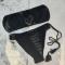 sexy 3 colors non-padded bandeau bikini set_Black