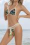 sexy 3 colors crochet unpadded halter-neck triangle bikini set_Green_Blue