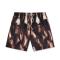 beach style plus size non-stretch batch printing lined men shorts_Dark Green_Brown