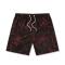 beach style plus size non-stretch flaming mountain batch print lined men shorts_Red