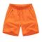 casual plus size non-stretch simple solid color loose quick-drying beach shorts_Black_Dark Gray_Orange