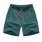 casual plus size non-stretch simple solid color loose quick-drying beach shorts_Black_Dark Gray_Orange_Forest Green