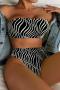 sexy 3 colors padded bandeau tankini set_Black
