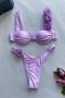 sexy 7 colors 3d flower decor padded underwire bikini set_Black_Pink_Red_Magenta_Green_Light Purple