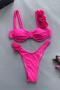 sexy 7 colors 3d flower decor padded underwire bikini set_Black_Pink_Red_Magenta