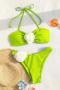 sexy 3 colors 3d flower padded removable straps bikini set_Magenta_Light Green