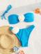 sexy 3 colors 3d flower padded removable straps bikini set_Magenta_Light Green_Blue