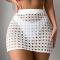 sexy 3-color hollow sunscreen knitted skirt cover-up(only cover-up)_Black_White