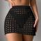 sexy 3-color hollow sunscreen knitted skirt cover-up(only cover-up)_Black