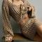 sexy slight stretch solid color knitted hollow mini skirt set cover-up_Black_White_Khaki