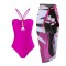 new stylish padded one piece swimsuit geometric batch printing cover-up set_Black_Dark Gray_Rose Red_Magenta