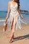 new stylish slight stretch solid color knit suspender cover-up_Black_White