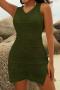 sexy cut out crochet 5 colors beach mini dress cover-up(only cover-up)_Black_White_Pink_Dark Green