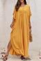 stylish 7 colors v-neck loose beach maxi robe cover-up_Black_White_Red_Yellow