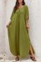 stylish 7 colors v-neck loose beach maxi robe cover-up_Black_White_Red_Yellow_Green_Dark Green