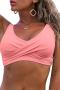 new stylish plus-size padded 12-color front twisted bikini tops_Black_White_Pink