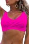 new stylish plus-size padded 12-color front twisted bikini tops_Black_White_Pink_Red_Magenta