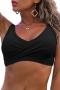 new stylish plus-size padded 12-color front twisted bikini tops_Black