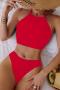 sexy 3 colors padded backless adjustable straps tankini set_Black_White_Red
