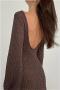 new slight stretch polyester knit 3-color see through beach long-sleeve cover-up_Aqua Green_Beige_Brown