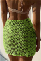new sexy slight stretch solid color knit hollow lace-up skirt cover-up_Black_White_Yellow_Green