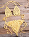 new sexy slight stretch 11-color knit cotton lace-up hollow bikini sets_Black_White_Pink_Red_Yellow