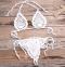 new sexy slight stretch 11-color knit cotton lace-up hollow bikini sets_Black_White