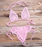 new sexy slight stretch 11-color knit cotton lace-up hollow bikini sets_Black_White_Pink