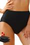 new plus-size solid color high-waist with liner bikini bottoms_Black