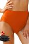 new plus-size solid color high-waist with liner bikini bottoms_Black_Magenta_Orange