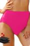 new plus-size solid color high-waist with liner bikini bottoms_Black_Magenta