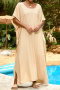 stylish 6 colors loose beach maxi robe cover-up_Black_Red_Yellow_Green_Blue_Beige
