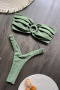 new sexy patchwork 5-color pleat bandeau triangle bikini sets_Black_Magenta_Yellow_Light Green