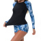 new plus-size contrast 4-color leaves batch printing padded boxer tankini sets_Rose Red_Aqua Green_Green_Blue