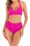 sexy plus size 7 colors non-removable padding halter-neck high waist tankini set_Black_Red_Magenta