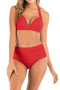 sexy plus size 7 colors non-removable padding halter-neck high waist tankini set_Black_Red