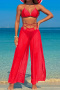 sexy 4 colors padded see through mesh pants three-piece swimsuit_Black_Red