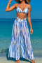 sexy 3 colors padded see through mesh pants three-piece swimsuit_Black_Magenta_Blue