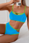 new patchwork contrast padded 4-color hollow suspender tankini sets_Black_Magenta_Orange_Blue