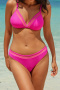 new patchwork 5-color padded suspender triangle bikini sets_Black_Magenta