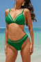 new patchwork 5-color padded suspender triangle bikini sets_Black_Magenta_Forest Green