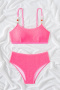 new 5-color patchwork padded stripes suspender tankini sets_Black_Magenta