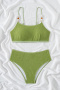 new 5-color patchwork padded stripes suspender tankini sets_Black_Magenta_Forest Green