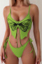 new sexy patchwork padded contrast butterfly shape 4-color suspender bikini sets_Black_Magenta_Yellow_Green