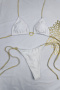 new sexy patchwork 9-color padded lace-up halterneck triangle bikini sets_Black_White