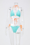 new sexy patchwork 9-color padded lace-up halterneck triangle bikini sets_Black_White_Pink_Red_Orange_Aqua Green