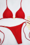 new sexy patchwork 9-color padded lace-up halterneck triangle bikini sets_Black_White_Pink_Red